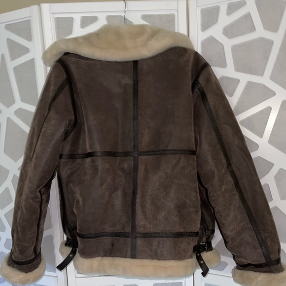 Leather and fur moto jacket - Picture 7 of 10